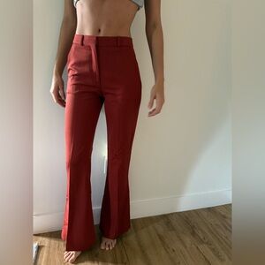 Delcore Chic Women's Red PinStrip Flare Pants